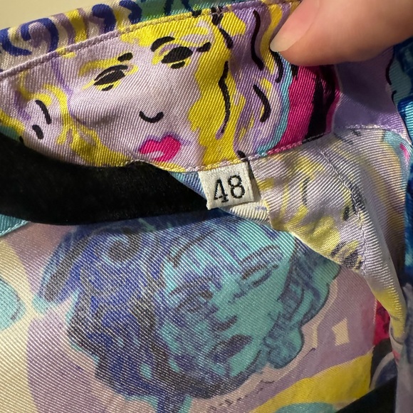 Very rare Gianni Versace Andy Warhol print Medusa head heart silk shirt vintage - Picture 8 of 10